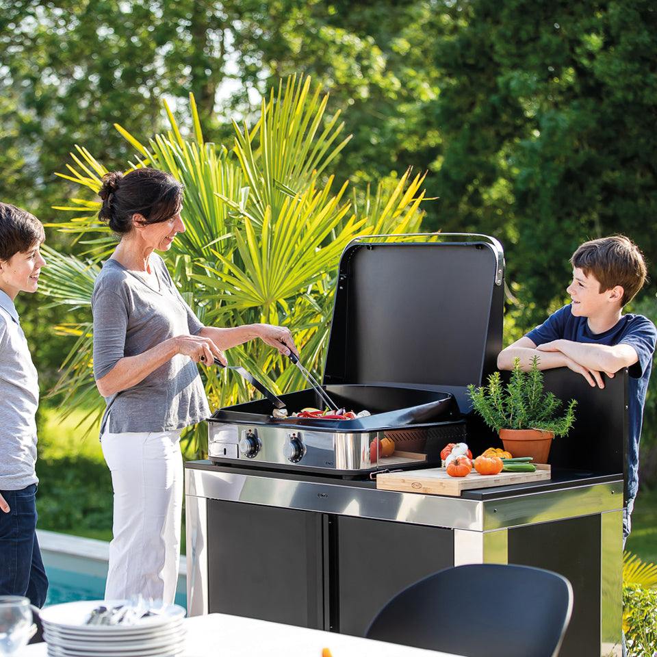 Plancha gaz ENO Enosign 65 Inox, fonte émaillée, vue 4