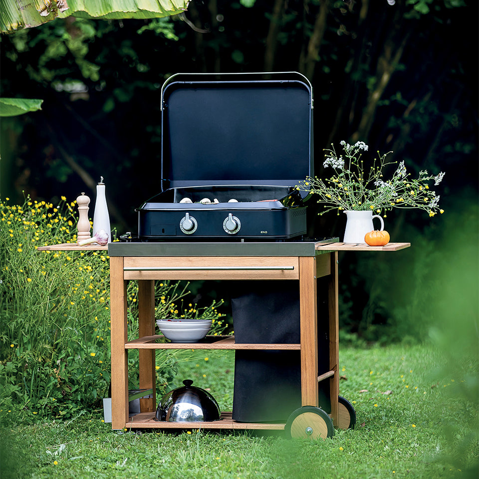 Plancha gaz ENO Enosign 65 Bleu Navy, fonte émaillée, vue 4