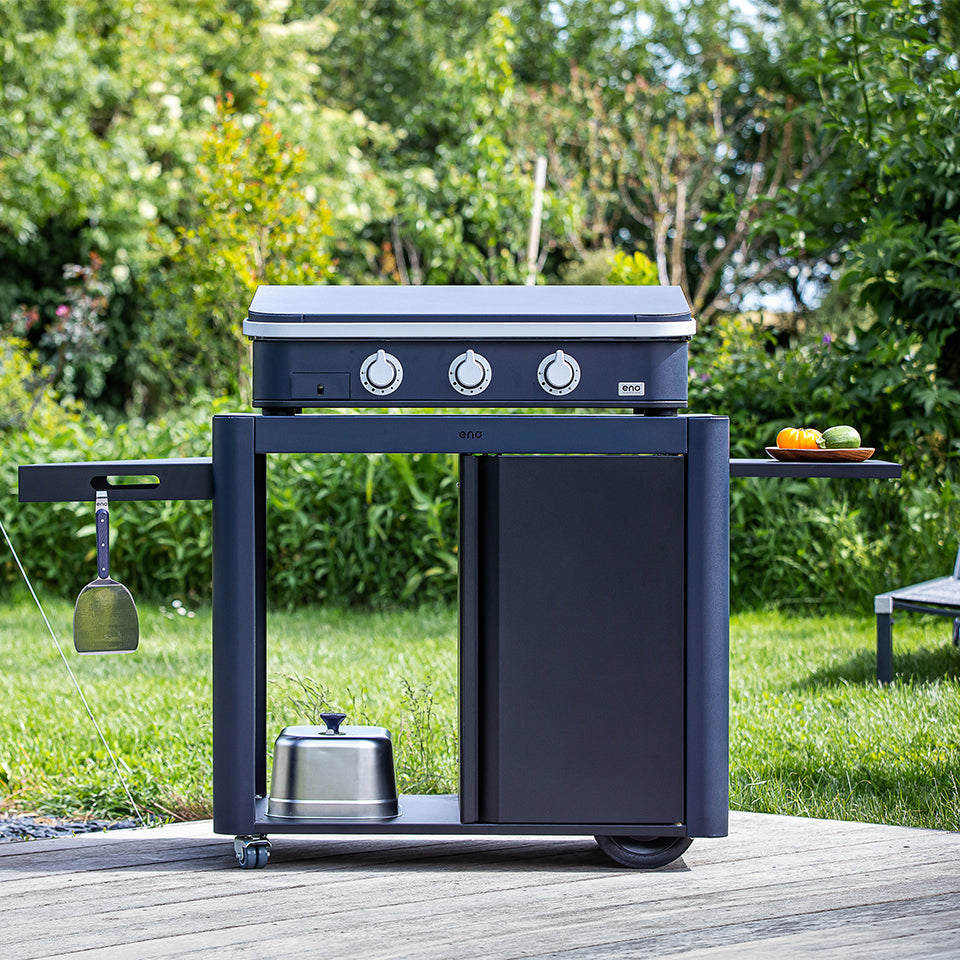 Plancha gaz ENO Enosign 80 Bleu Navy, fonte émaillée, vue 4