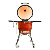 Kamado Joe Classic Joe II couvercle ouvert montrant la chambre de combustion en céramique